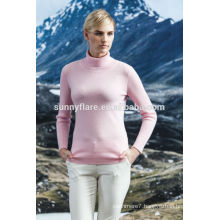 Hot sale 100% pure cashmere Women knitted turtle neck sweater